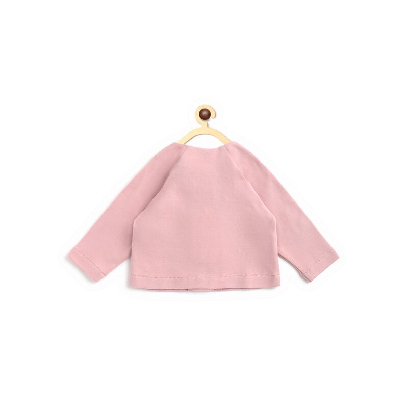 Girls Medium Pink Long Sleeve Cardigan image number 1